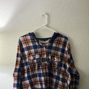 Always Indigo checker detailed button sweater